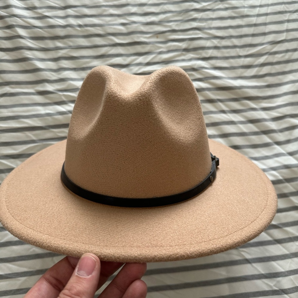 Wool Fall Brimmed Hat in Neutral Color - Picture 2 of 5
